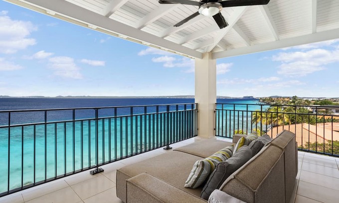 Belnem Apartment | Oceanfront Penthouse w/Sandy Beach & Pool - RARE FIND on Bonaire!